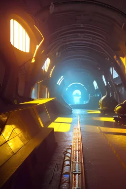 Submarine city, under the sea, shafts of light, detailed, photogenic, 4k, unreal engine