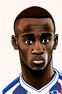 Moussa Diaby French soccer player cartoon 2d