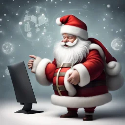 Santa Claus installing a Linux distribution