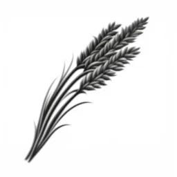 wheat, black on white logo, simple vector, high contrast