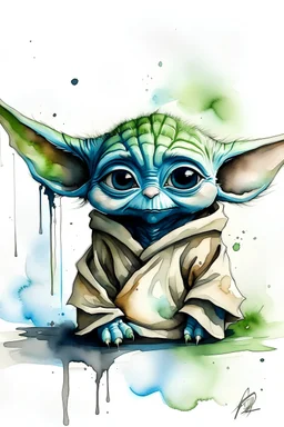 Baby Yoda watercolour