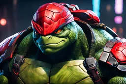 Angry Rafael in 8k live anime artstyle, Turtles, red custom, TMNT them , dynamic pose, intricate details, highly detailed, high details, detailed portrait, masterpiece,ultra detailed, ultra quality