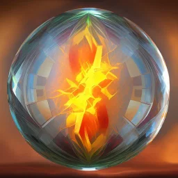 crystal ball containing fire