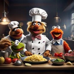 Friday's inspirational subject: The Muppets Swedish Chef cooking, the guests are other famous muppets. Animated, 3d , funny