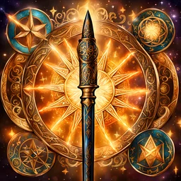 Closeup of a old magical wand with magical symbols engraved into it. Magical. Epic. Dramatic, highly detailed, digital painting, masterpiece