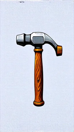 hammer, detailed vector drawing with thick outline, low saturation colors