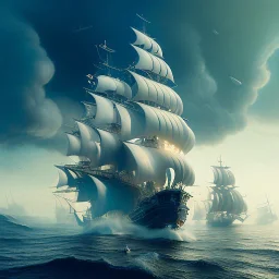 fullbody Drawing of 'The Galleon Ship',intricate detail,andrea bonelli,Kilian Eng,Ohrai,evan lee,Aleksandr Sidelnikov,three quarters frontal aerial view,toned colors,16k