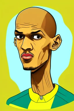 Fabinho Tavares Brazilian football player ,cartoon 2d