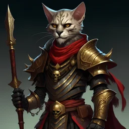 a tabaxi in necromancer armour with heterochromia gold and red eyes baldurs gate style with skeleton army