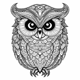 owl, realistic, coloring page, Animal, mandala, only draw lines, coloring book, clean line art, wildlife-inspired, kid style, –no sketch, color, –ar 3:4, white background, minimalistic black lines, 8k, minimal black color, low level black colors, coloring page, use pure black and white colors, avoid thick black colors, thin black line art, avoid colors, perfect shape, perfect clear lines, clear edges, fill total edges, exact perfect edges, not use black colors, dont use black colors