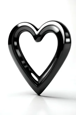 stylish black open heart ,white background