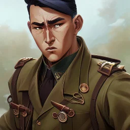 a unit composed almost exclusively of Japanese-American soldiers who heroically battled their way through the notoriously well-defended Axis frontlines during the Anzio campaign of World War II and beyond. All the action and emotion of the wartime narrative is brought to life in vivid details by comic artist Tony Moy. comic watercolor illustrations,masterpiece, best quality, colorful paint, swirling paint, Directed by Stobe Harju.