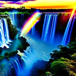 Iguazu Falls, Argentina and Brazil,aerial view,cloudy,extremely detailed digital painting, high resolution,8k, realistic, beautiful, volumetric lighting, mystical colors ,perfectly centered image, perfect composition, rim light, beautiful lighting,masterpiece, stunning scene, raytracing, anatomically correct, in the style Van Gogh and robert e howard and Ken Kelley and Ohrai Noriyoshi and Simon Bisley and tomzj1.