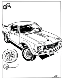 coloring page 1969 Ford Mustang Boss 302