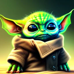 super cute portrait of a baby yoda, star wars, intricate, headshot, highly detailed, digital painting, artstation, concept art, sharp focus, cinematic lighting,