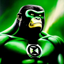 Ultra detailed fullbody Portrait in oil on canvas of king kong merges with Green Lantern with armor,intense stare,extremely detailed digital painting, extremely detailed face,crystal clear Big eyes, mystical colors ,perfectly centered image, perfect composition, rim light, beautiful lighting,masterpiece,8k, stunning scene, raytracing, anatomically correct, in the style of robert e howard and Ken Kelley and Ohrai Noriyoshi and Simon Bisley and tomzj1