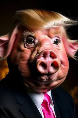 donald trump as an ugly pig