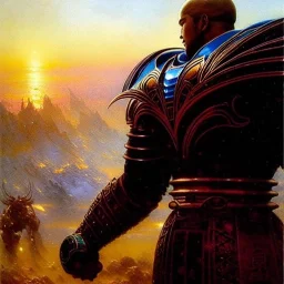 portrait of 'Ryûken-Fist of the North Star',ancient metal armor , painting by gaston bussiere, greg rutkowski, yoji shinkawa, yoshitaka amano, tsutomu nihei, donato giancola, tim hildebrandt, oil on canvas, cinematic composition, extreme detail,fit full head inside picture,16k