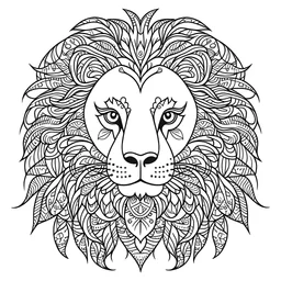 doodle style art, lion, happy, cute animals, full view, realistic, coloring page, only draw lines, coloring book, clean line art, –no sketch, color, –ar 3:4, white background, minimalistic black lines, minimal black color, low level black colors, coloring page, avoid thick black colors, thin black line art, avoid colors, perfect shape, perfect clear lines,