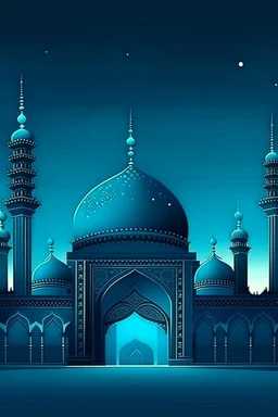 gambar masjid background biru