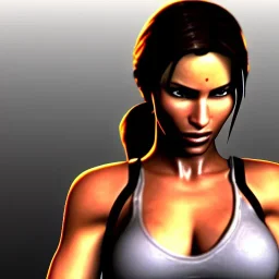 lara croft smirking at me with lust