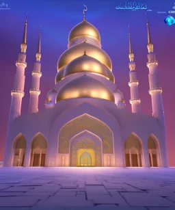 Islamic mosque app layout, magnificent, majestic, Realistic photography, incredibly detailed, ultra high resolution, 8k, complex 3d render, cinema 4d.