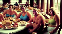 overeaters anonymous members meet at the all you can eat buffet sitting at the buffet