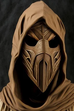 wizard mask light brown hood desert armor smoke knight scimitar warrior sowrd