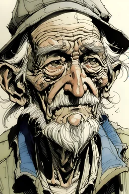 a old man drawn by Hirohiko Araki