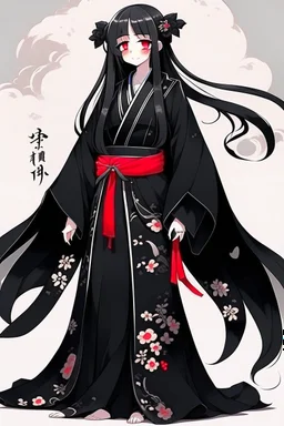 Anime character with black hanfu