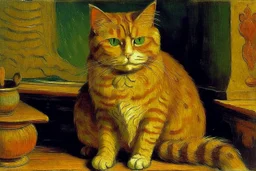 Portrait of a cat by Van Gogh