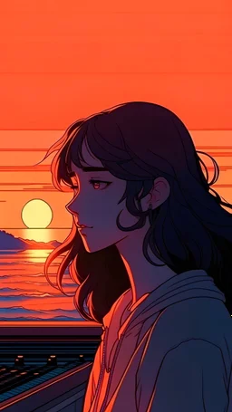 sunset, lofi colors, lofi vibes, cool colors 2 girl