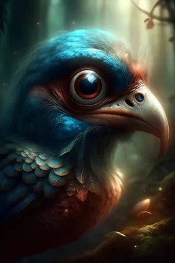 A fantasy bird in a fairy tale that has an eye bone