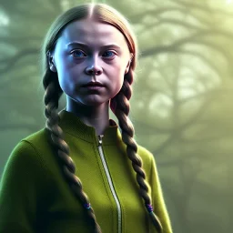  Greta Thunberg portrait plant girl, fantasy art, octane render, redshift render,ambient lighting