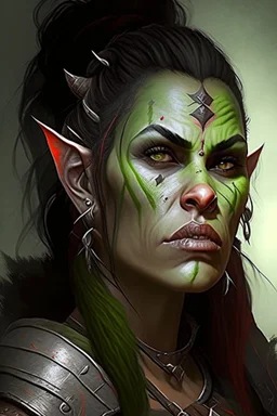 beautiful half orc woman