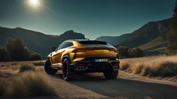 UFO Lamborghini Urus ,rear view, desktop wallpaper, 4K, Cinematic