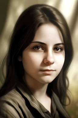 portrait realiste d'une jeune femme. chaleureux,mignonne,dans la nature