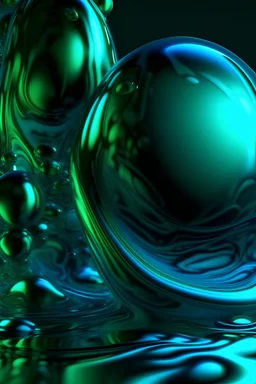 3d fluid glass texture background neon turquoise