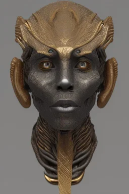 Anunnaki black male African Egyptian alien, cracks in the voodoo head, wicked, eyes, Elephant, 8k, finely detailed, photo realistic, tiger turquoise skull head gold dragon helmet space alien silver surfer skeleton gold Olmec silver crown silver eyes, big wave tsunami