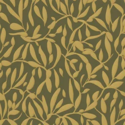 A detailed rendering of an olive kernel-inspired pattern on a wall, with a subtle hint of gold.