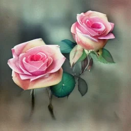 watercolor, roses