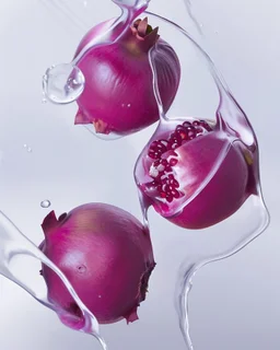 pomegranate fruit refraction under water