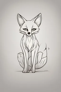 fox. simple drawing style. a template for beginners at drawing