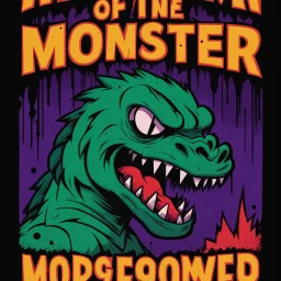 monster more angry and more 90s style, angry fast, extreme, wild, so so angry, red and purple background with 90s style slashes, 45 degree angle, ferce