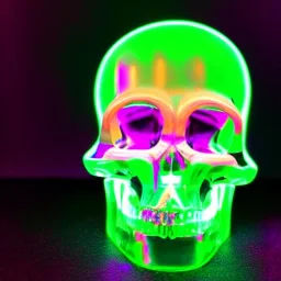 futuristic neon crystal skull