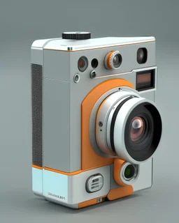 Designed by Teenage Engineering. Futuristic retro camera with linux on the screen. highly detailed digital art masterpiece,. Detailed render. sleek. Slim. Minimalism. Stunning design. Designed by Dieter Rams. Playing Overwatch