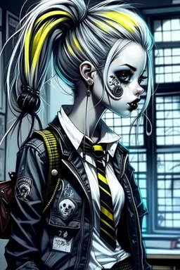 Ghost punk girl in high school