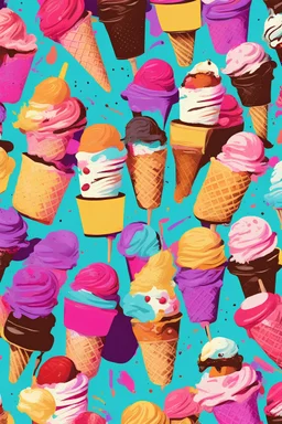 Andy warhol style ice creams pattern