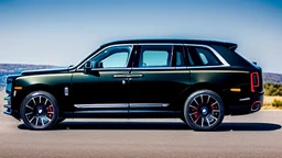 ultimate black rolls royce Cullinan Fire, Rear View, 4K, Ultra Detailed