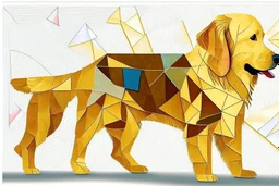 style of paul klee Golden retriever dog